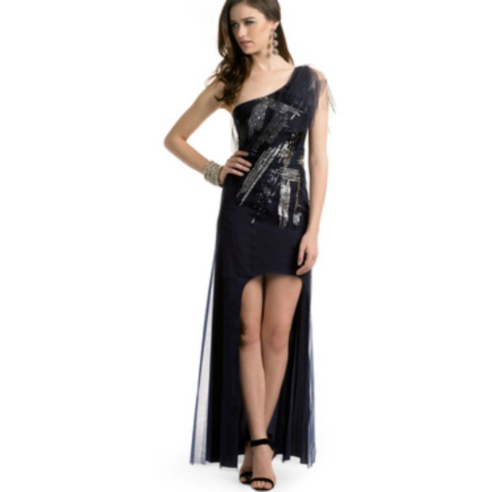 BCBGMAXAZRIA “Malia” Tulle Sequin Gown
Size: 0 | Color: Navy Blue - Picture 4 of 10
